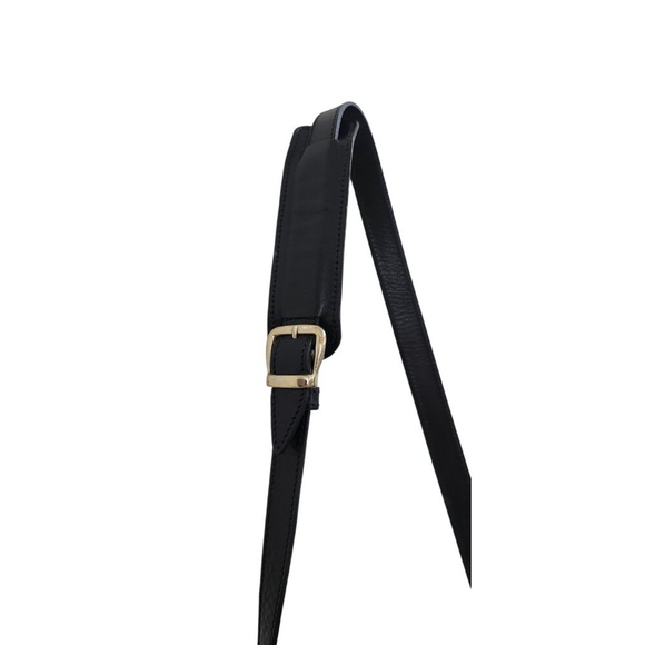 Francesco Rogani Black Leather Structured Handbag Gold Hardware Top Handle - Picture 7 of 15